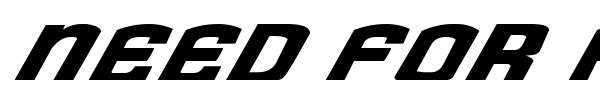 Need for Font font preview